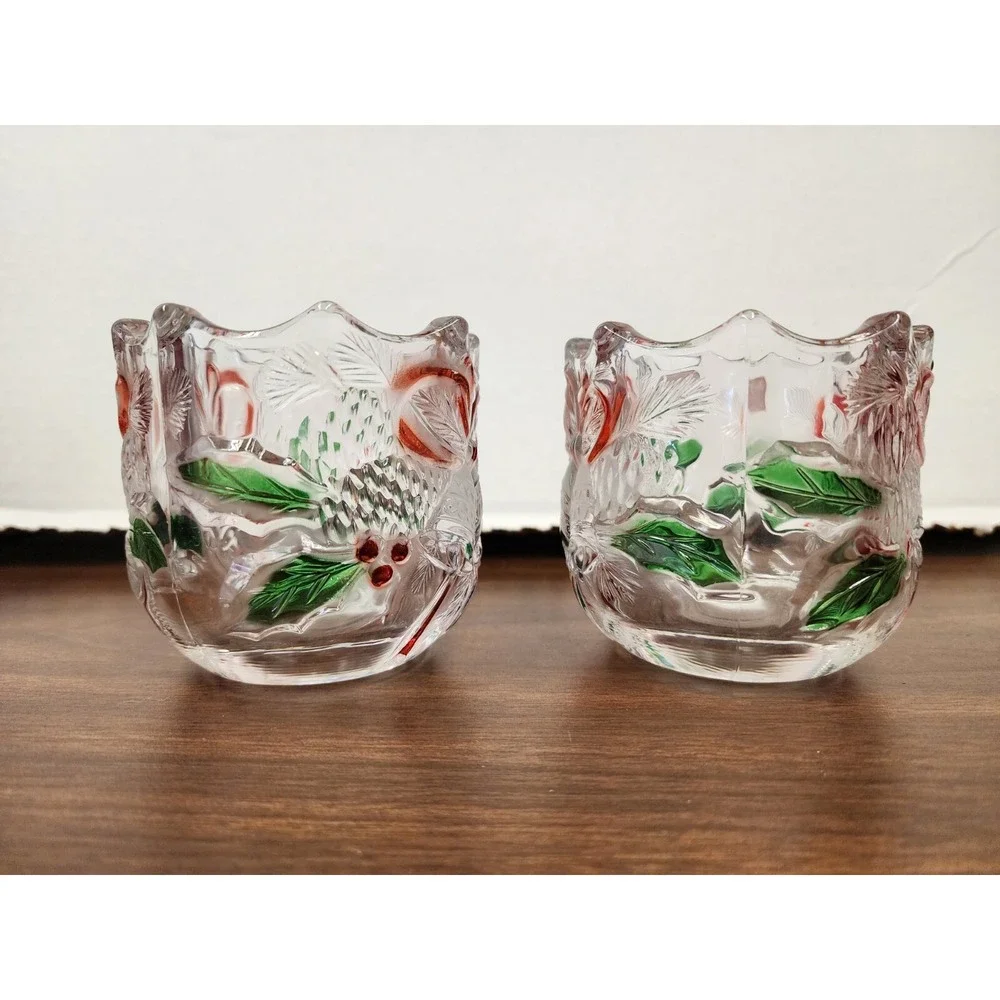 Celebrations By‎ Mikasa Crystal Votive Candle Holder Christmas Holiday Bells Lot